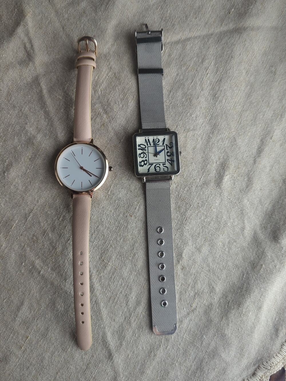 Curated Watch Stack Set Y2K Statement Minimalist Blush Watch | Layered Bracelets
